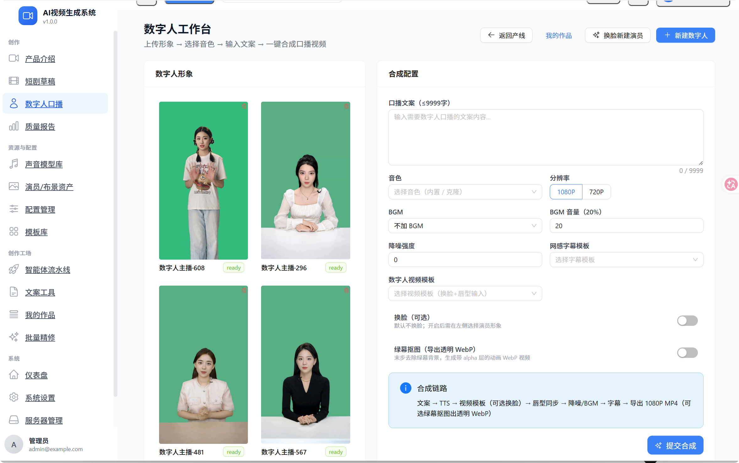 数字人工作台
