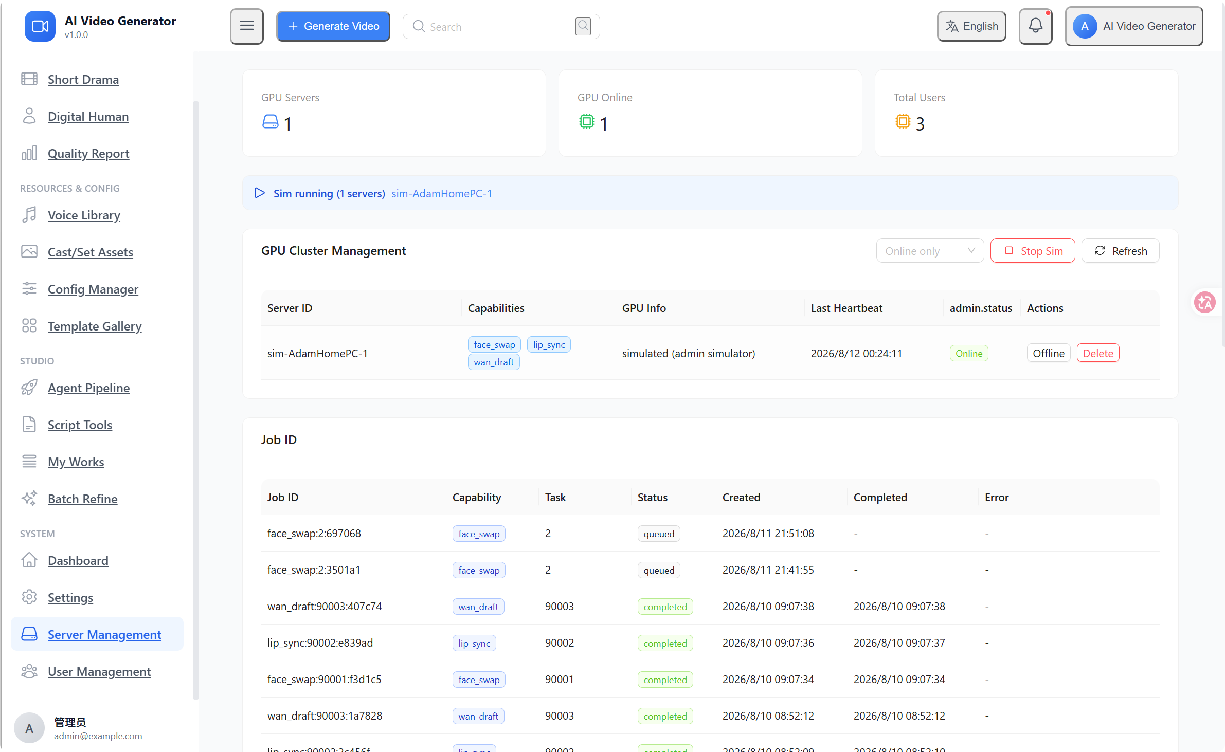 GPU Cluster & Job Management